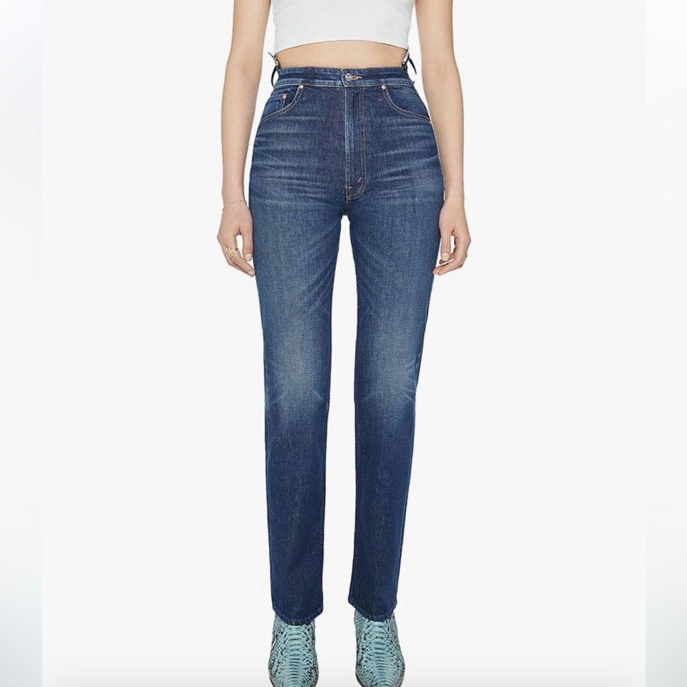 New MOTHER Superior High Waisted Rider Shift Sneak Jeans Digital Underground